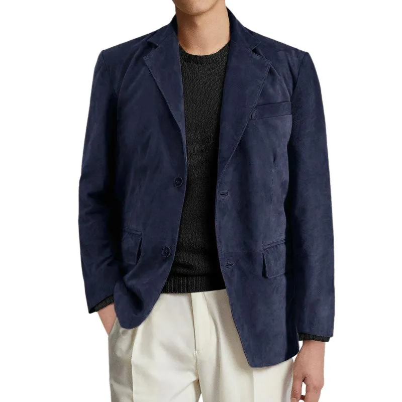 Men's Vintage Suede Notch Lapel Single Breasted Slim Fit Blazer 38077480M sold by Manly