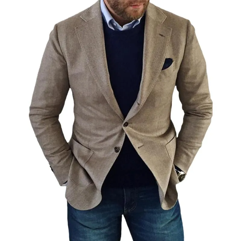Men's Vintage Cotton Linen Notch Lapel Single-Breasted Slim Fit Blazer 37904392M sold by Manly