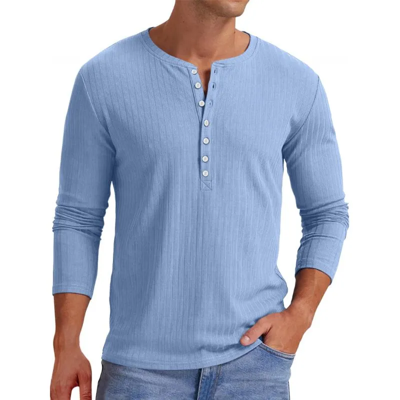 Men's Casual Cotton Blend Henley Neck Slim Fit Long Sleeve T-Shirt 16490445M sold by Manly product image thumbnail 5
