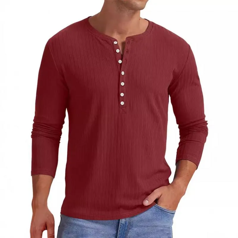 Men's Casual Cotton Blend Henley Neck Slim Fit Long Sleeve T-Shirt 16490445M sold by Manly product image thumbnail 4