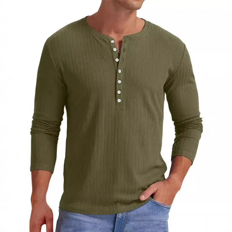 Men's Casual Cotton Blend Henley Neck Slim Fit Long Sleeve T-Shirt 16490445M sold by Manly product image thumbnail 3