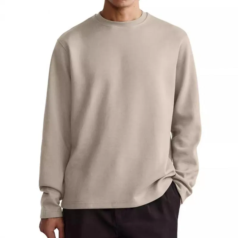 Men's Casual Cotton Blended Round Neck Loose Long Sleeve T-Shirt 93460929M sold by Manly