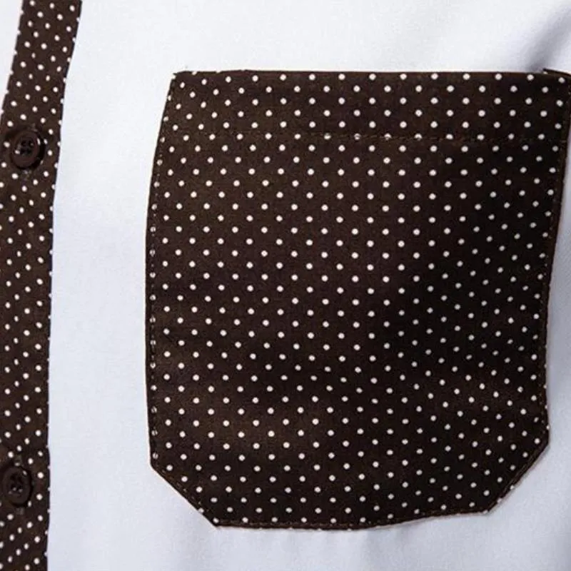 Men's Casual Contrast Color Lapel Patch Pocket Slim Fit Long Sleeve Shirt 86951430M sold by Manly product image thumbnail 4