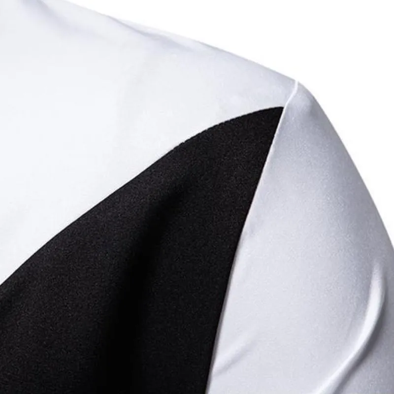 Men's Stylish Colorblock Stand Collar Slanted Placket Slim Fit Long Sleeve Shirt 05070160M sold by Manly product image thumbnail 5