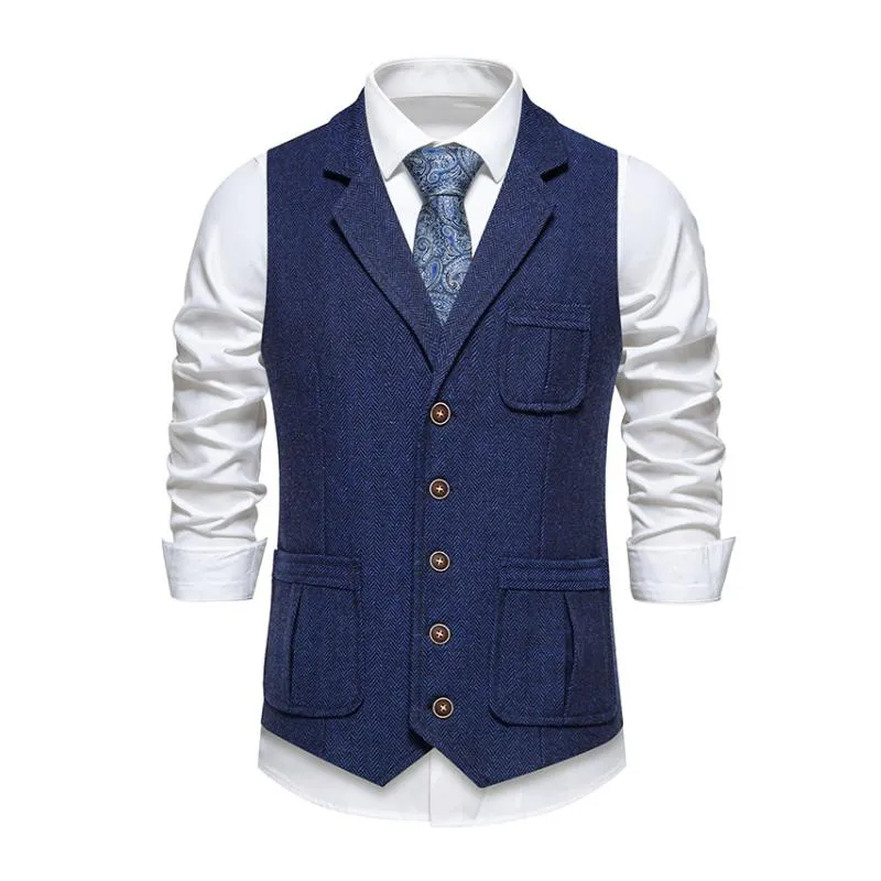Men's Vintage Herringbone Lapel Single Breasted Suit Vest (Shirt Excluded) 77054896M sold by Manly product image thumbnail 2