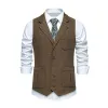 Men's Vintage Herringbone Lapel Single Breasted Suit Vest (Shirt Excluded) 77054896M sold by Manly