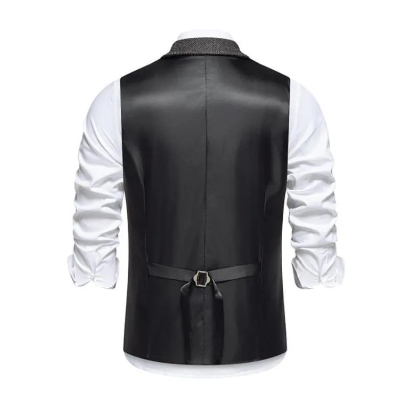 Men's Vintage Herringbone Lapel Single Breasted Suit Vest (Shirt Excluded) 77054896M sold by Manly product image thumbnail 5