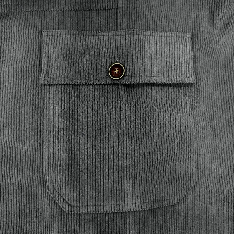 Men's Solid Color Corduroy Multi-Pocket Cargo Straight Pants 99285390Y sold by Manly product image thumbnail 4