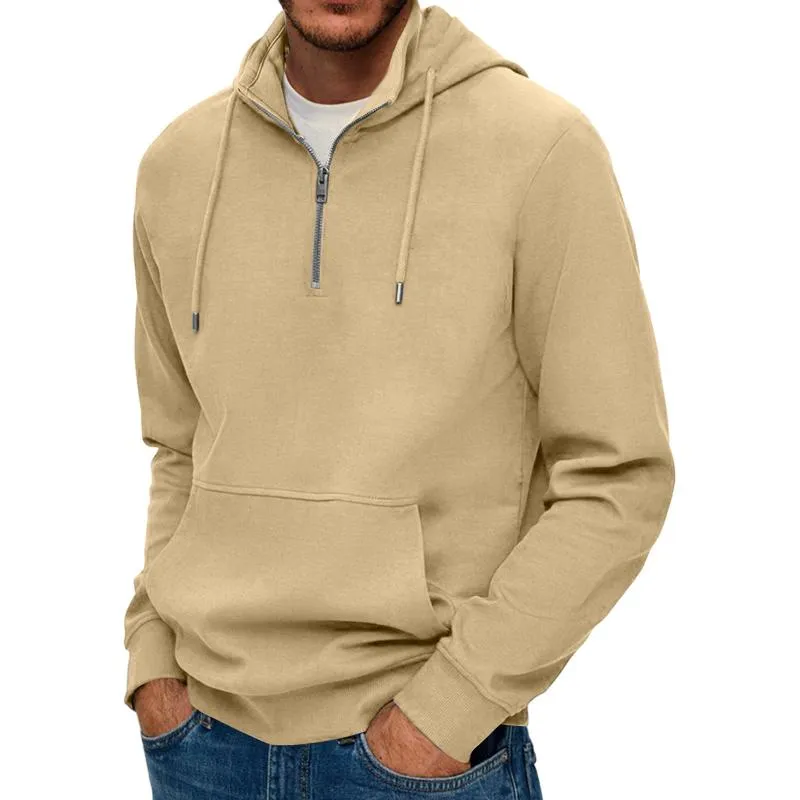 Men's Solid Color Zip-Up Hooded Sweatshirt 21099842Y sold by Manly product image thumbnail 5