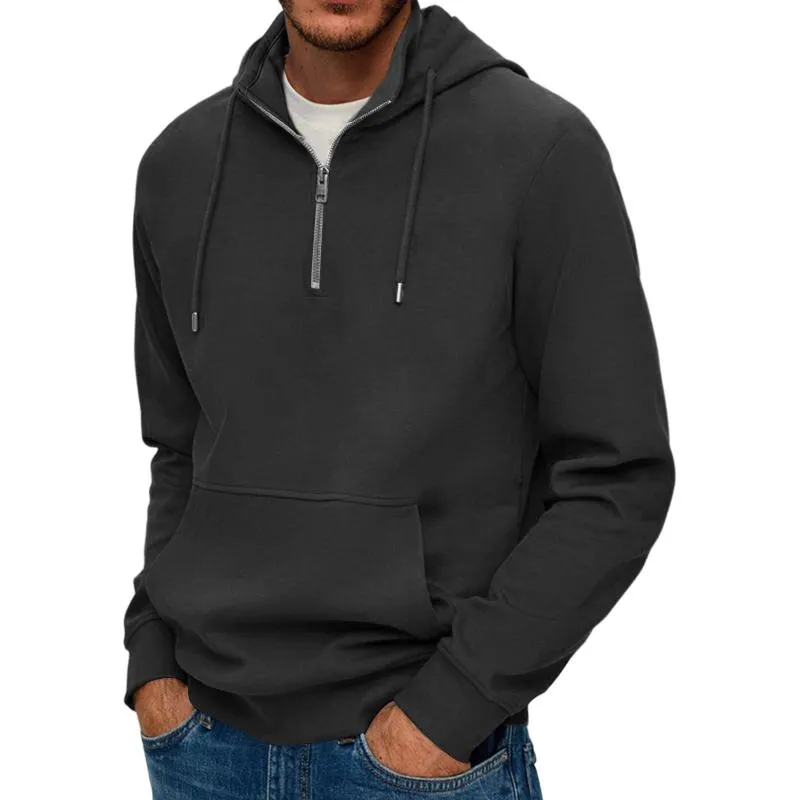 Men's Solid Color Zip-Up Hooded Sweatshirt 21099842Y sold by Manly product image thumbnail 4