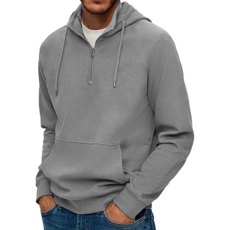 Men's Solid Color Zip-Up Hooded Sweatshirt 21099842Y sold by Manly product image thumbnail 2
