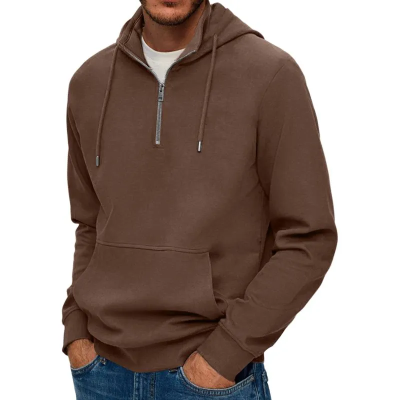 Men's Solid Color Zip-Up Hooded Sweatshirt 21099842Y sold by Manly
