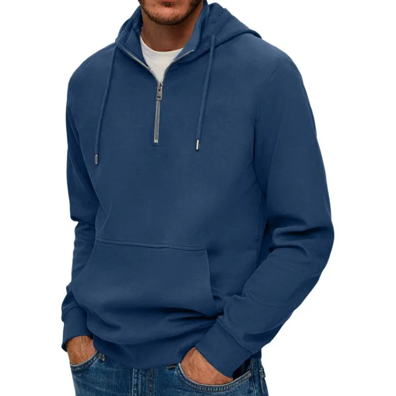 Men's Solid Color Zip-Up Hooded Sweatshirt 21099842Y sold by Manly product image thumbnail 3