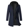 Men's Solid Color Padded Hooded Mid-Length Woolen Coat 99815270Y sold by Manly