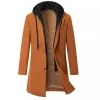 Men's Solid Color Padded Hooded Mid-Length Woolen Coat 99815270Y sold by Manly