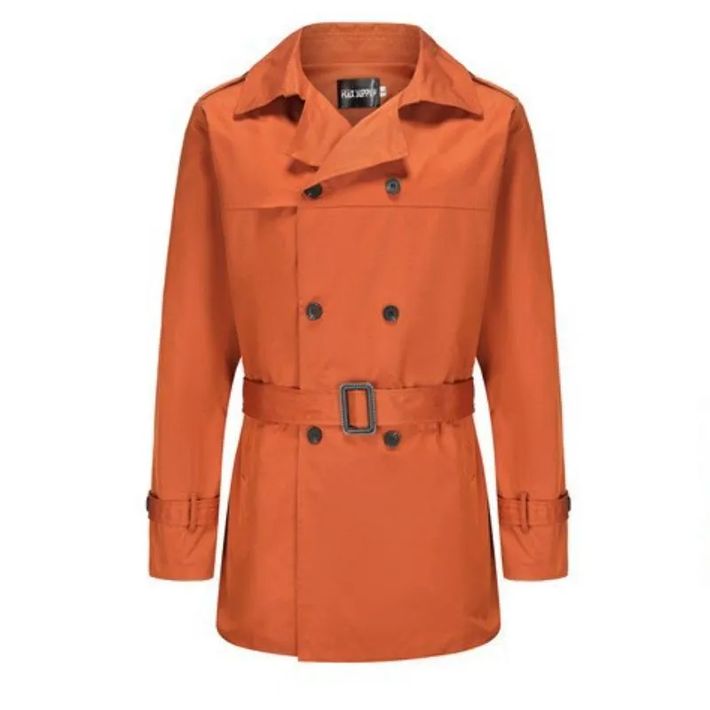 Men's Solid Color Lapel Double-Breasted Long-Sleeved Trench Coat 95538087Y sold by Manly product image thumbnail 4