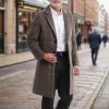 Men's Plaid Woolen Quilted Mid-Length Coat 03982232Y sold by Manly
