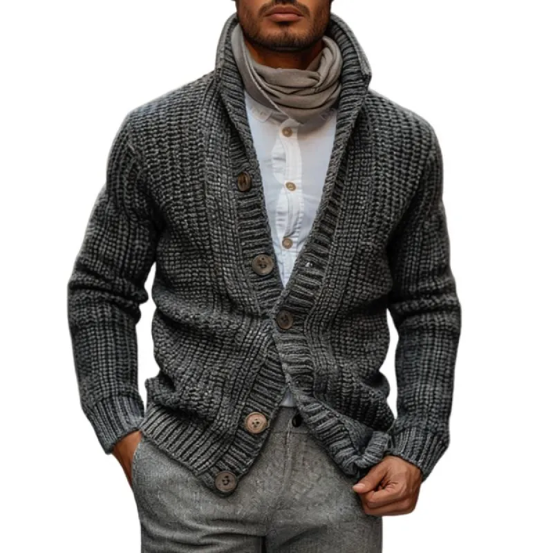 Men's Vintage Stand Collar Single Breasted Slim Fit Knitted Cardigan 28207812M sold by Manly