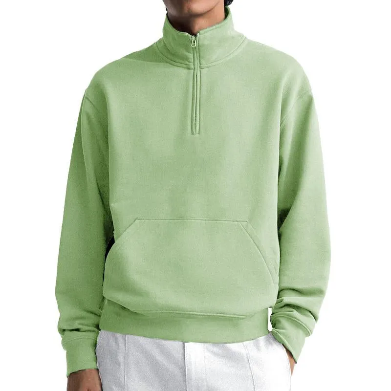 Men's Solid Half Zip Stand Collar Sweatshirt 07886682X sold by Manly product image thumbnail 5