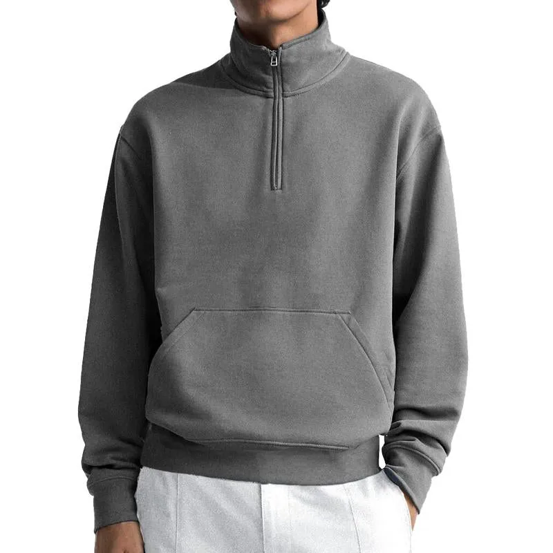 Men's Solid Half Zip Stand Collar Sweatshirt 07886682X sold by Manly product image thumbnail 3