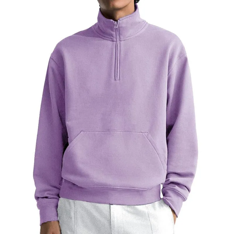 Men's Solid Half Zip Stand Collar Sweatshirt 07886682X sold by Manly product image thumbnail 4