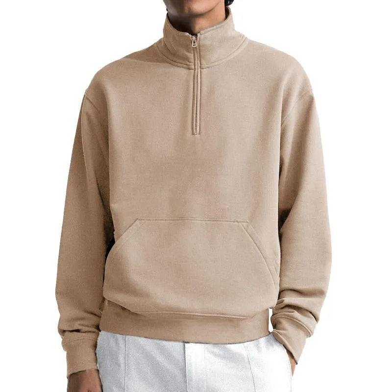 Men's Solid Half Zip Stand Collar Sweatshirt 07886682X sold by Manly product image thumbnail 2