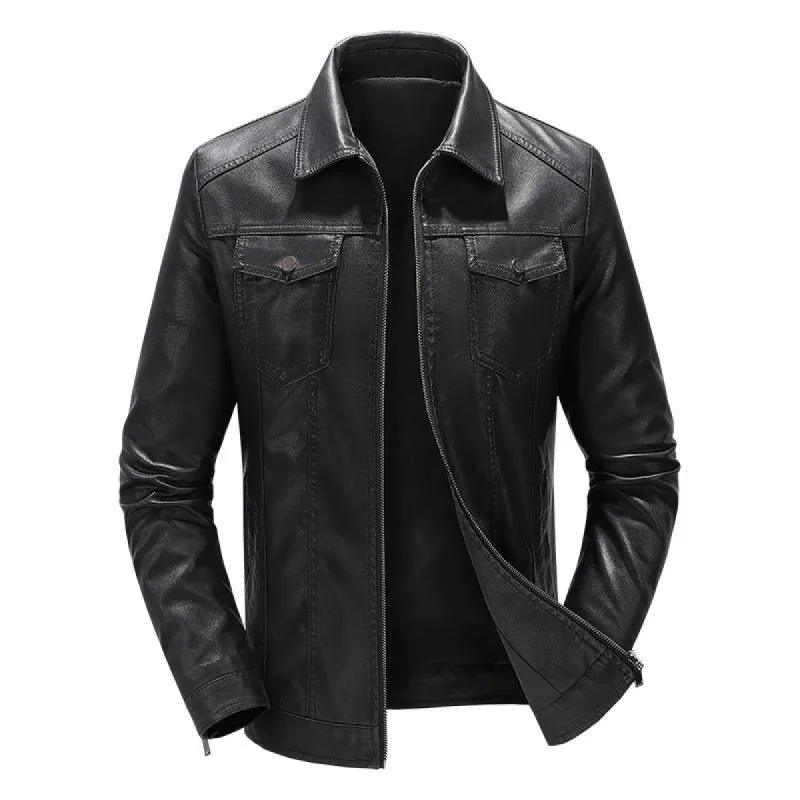 Men's Vintage Thickened Leather Motorcycle Jacket 62753030X sold by Manly