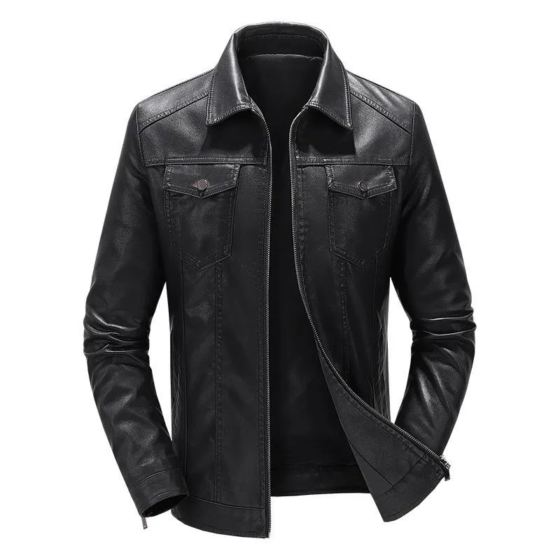 Men's Vintage Thickened Leather Motorcycle Jacket 62753030X sold by Manly
