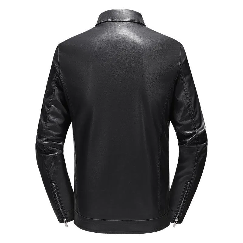 Men's Vintage Thickened Leather Motorcycle Jacket 62753030X sold by Manly product image thumbnail 2