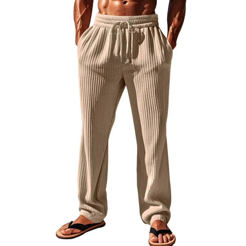 Men's Vertical Striped Elastic Casual Sports Pants 99418240X sold by Manly