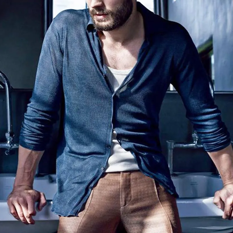 Men's Retro Casual Button Closure Long Sleeve T-Shirt 62090211TO sold by Manly product image thumbnail 2