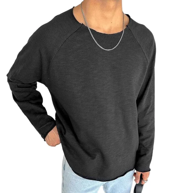 Men's Retro Casual Round Neck Long Sleeve T-Shirt 32745466TO sold by Manly