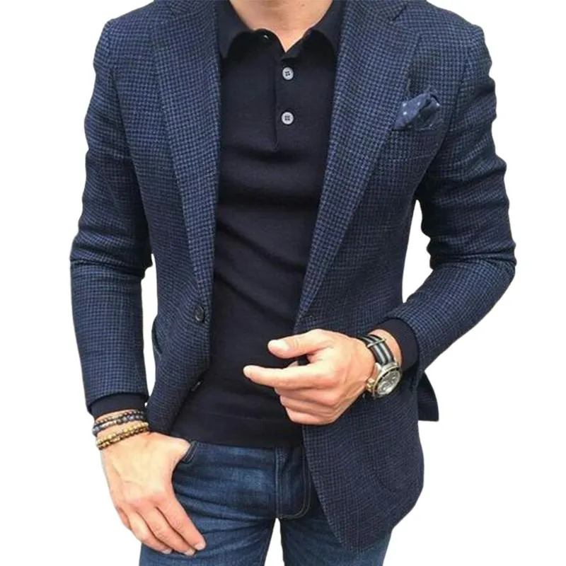 Men's Vintage Casual Houndstooth Pocket Blazer 42911917TO sold by Manly