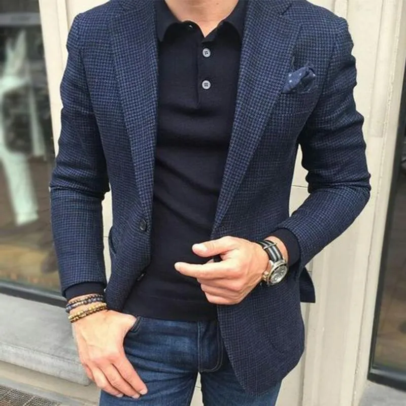 Men's Vintage Casual Houndstooth Pocket Blazer 42911917TO sold by Manly product image thumbnail 2