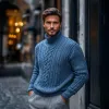 Men's Vintage Jacquard Turtleneck Slim Fit Knit Pullover Sweater 53722056M sold by Manly