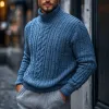 Men's Vintage Jacquard Turtleneck Slim Fit Knit Pullover Sweater 53722056M sold by Manly