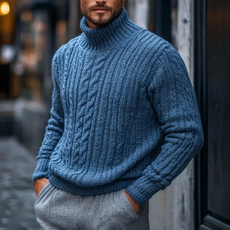 Men's Vintage Jacquard Turtleneck Slim Fit Knit Pullover Sweater 53722056M sold by Manly product image thumbnail 2