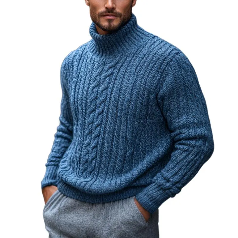 Men's Vintage Jacquard Turtleneck Slim Fit Knit Pullover Sweater 53722056M sold by Manly