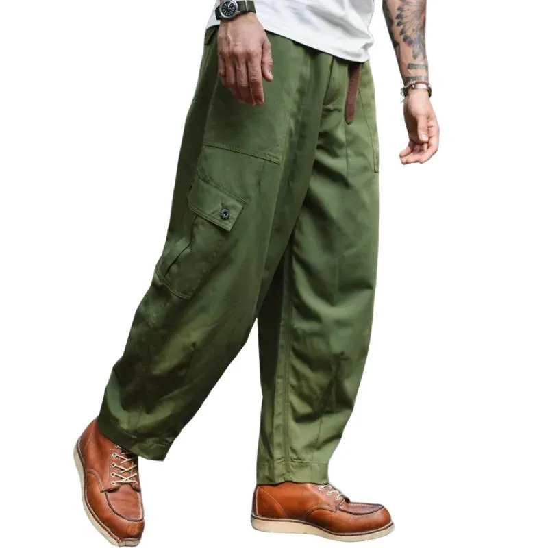 Men's Casual Outdoor Cotton Multi-pocket Loose Cargo Pants 48213437M sold by Manly