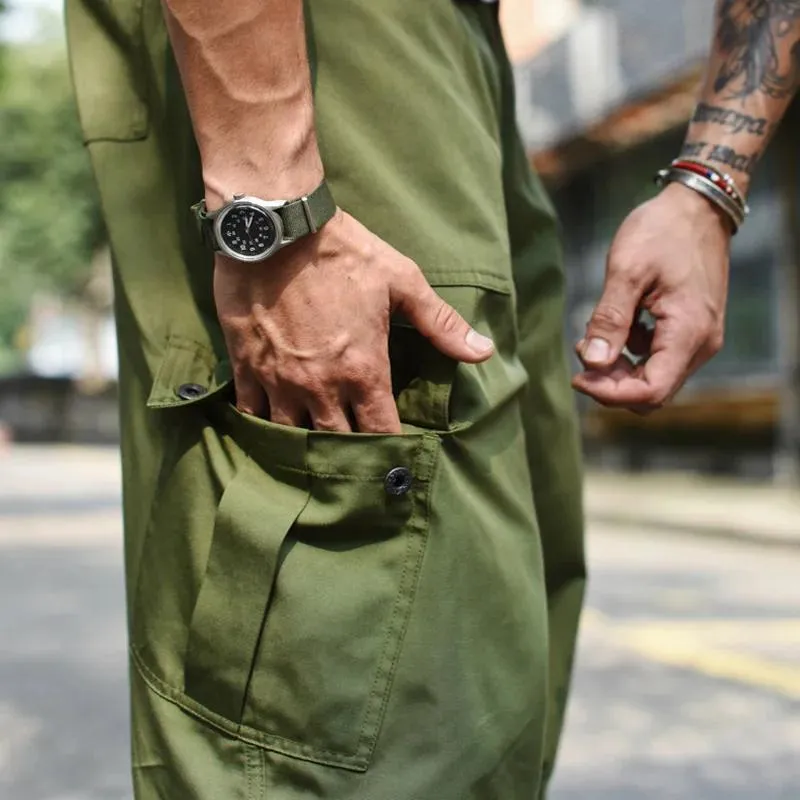 Men's Casual Outdoor Cotton Multi-pocket Loose Cargo Pants 48213437M sold by Manly product image thumbnail 4