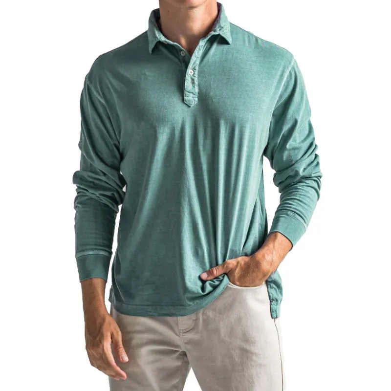 Men's Casual Cotton Blended Lapel Loose Long Sleeve Polo Shirt 62205599M sold by Manly product image thumbnail 5