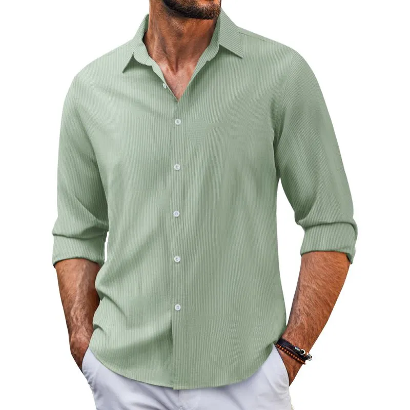 Men's Vintage Jacquard Lapel Slim Fit Long Sleeve Shirt 21768044M sold by Manly product image thumbnail 2