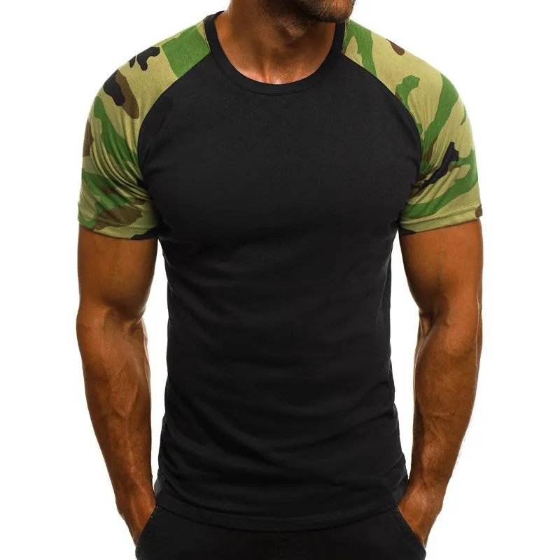Men's Casual Thin Camouflage Colorblock Slim Short Sleeve T-shirt 41101842M sold by Manly