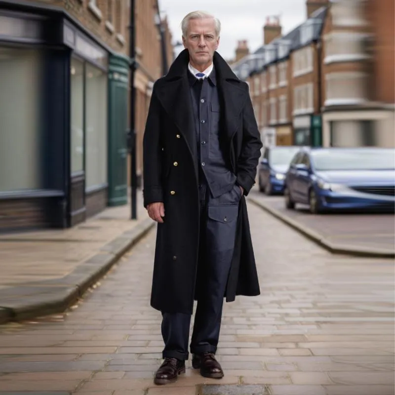 Men's Vintage Wool Blended Notched Lapel Double-Breasted Slim Fit Long Coat 72640186M sold by Manly product image thumbnail 2