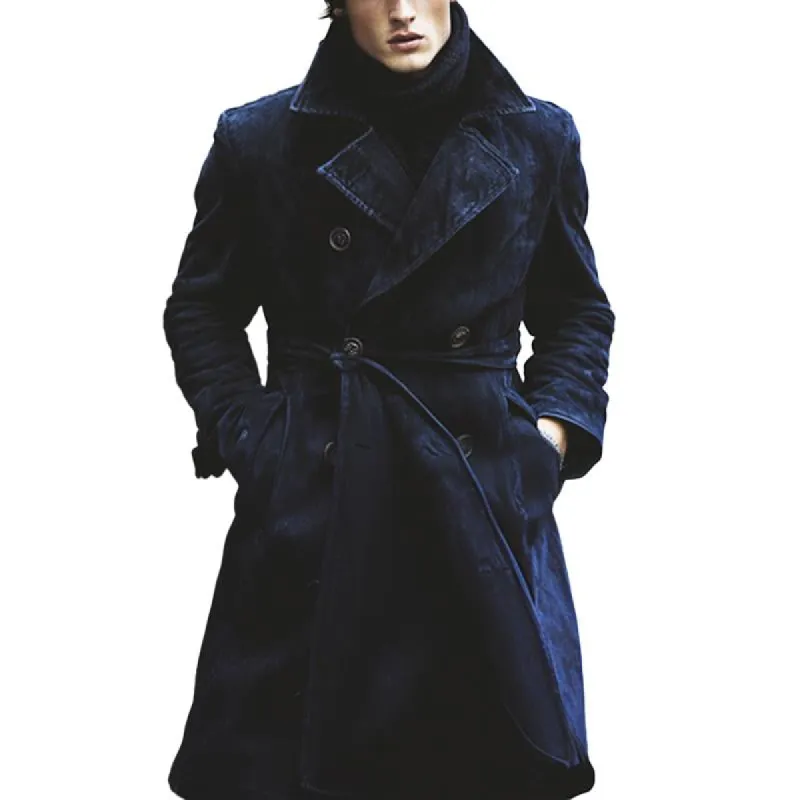 Men's Vintage Solid Twill Double Breasted Coat 55946228X sold by Manly