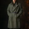 Men's Vintage Military Style Double Breasted Coat (without Belt) 89745392X sold by Manly