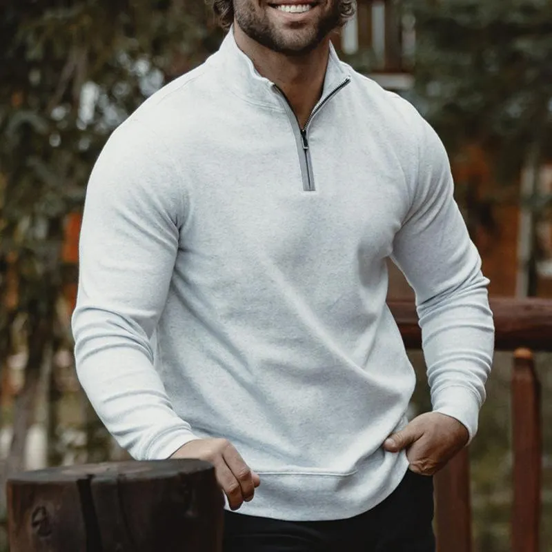 Men's Solid Half Turtleneck Cotton Blend Zip-Up Sweatshirt 84805866X sold by Manly product image thumbnail 2