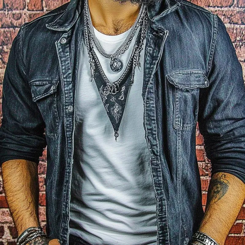 Men's Vintage Washed Lapel Denim Jacket 11157963X sold by Manly product image thumbnail 3