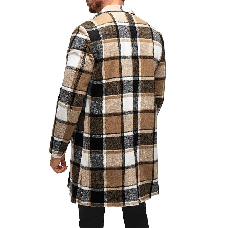 Men's Vintage Brushed Plaid Single Breasted Coat 13303207X sold by Manly product image thumbnail 3