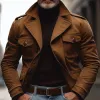 Men's Vintage Suede Notched Lapel Slim Fit Single Breasted Trench Coat 93799938M sold by Manly